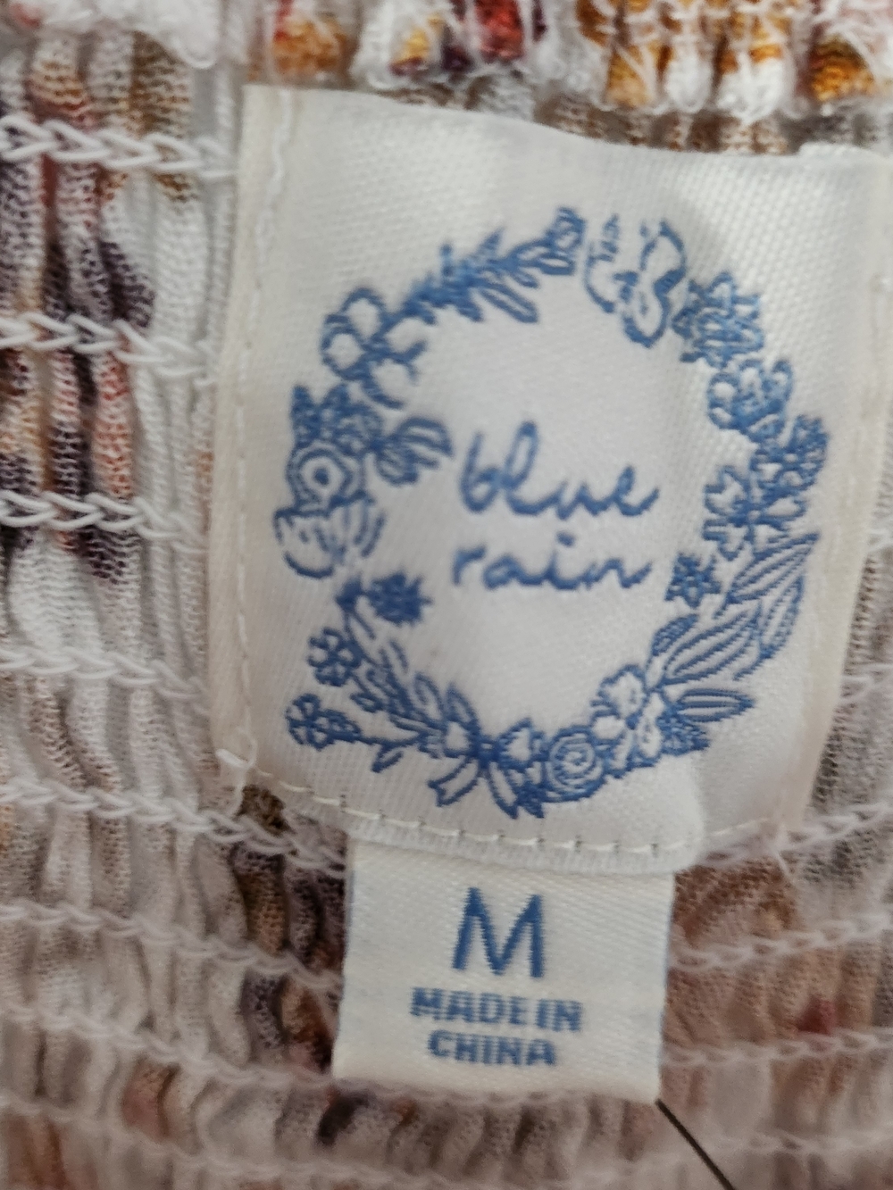 Blue Rain Ivory Floral Smocked Shorts Romper NWT Size: Medium - Picture 4 of 7